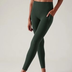 Athleta Salutation Stash Pocket Tights Forest Green Leggings